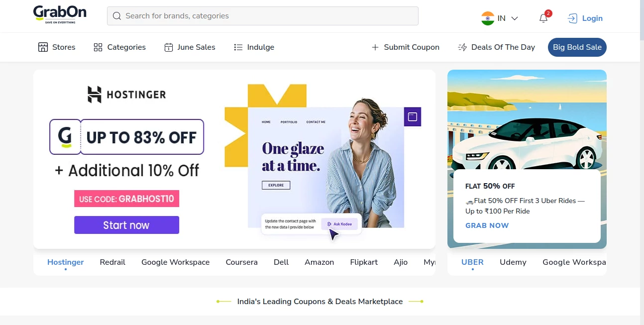 Screenshot of Grabon – An AI tool in the ,AI Sales Assistant ,AI E-commerce Assistant ,AI Advertising Assistant ,Marketing  category, showcasing its interface and key features.
