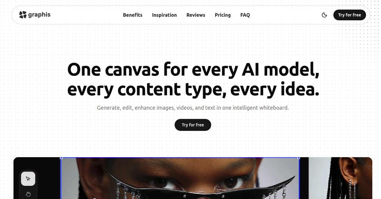 Screenshot of Graphis – An AI tool in the ,AI Workflow Management ,AI Design Assistant ,AI Video Editor ,AI Image to Image  category, showcasing its interface and key features.