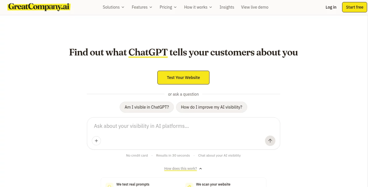 Screenshot of GreatCompany.ai – An AI tool in the ,AI Business Ideas Generator ,AI Consulting Assistant  category, showcasing its interface and key features.