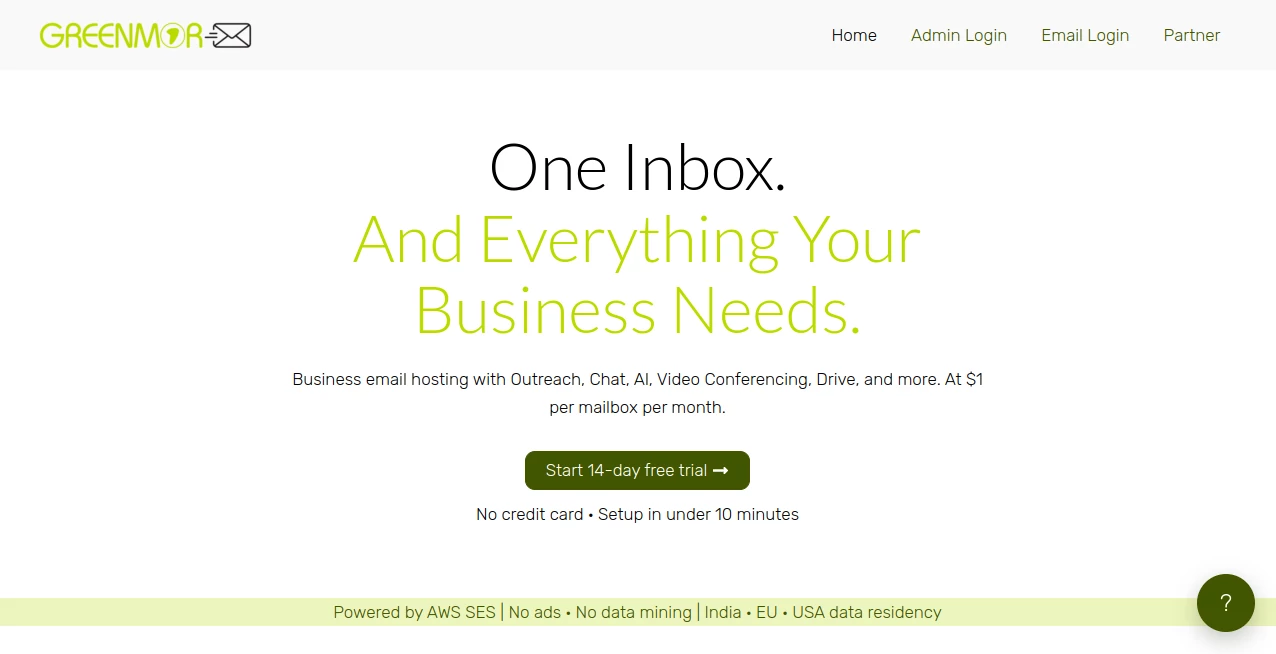 Screenshot of GreenmorMail – An AI tool in the ,AI Productivity Tools ,AI Email Assistant ,AI Team Collaboration ,AI Email Marketing  category, showcasing its interface and key features.