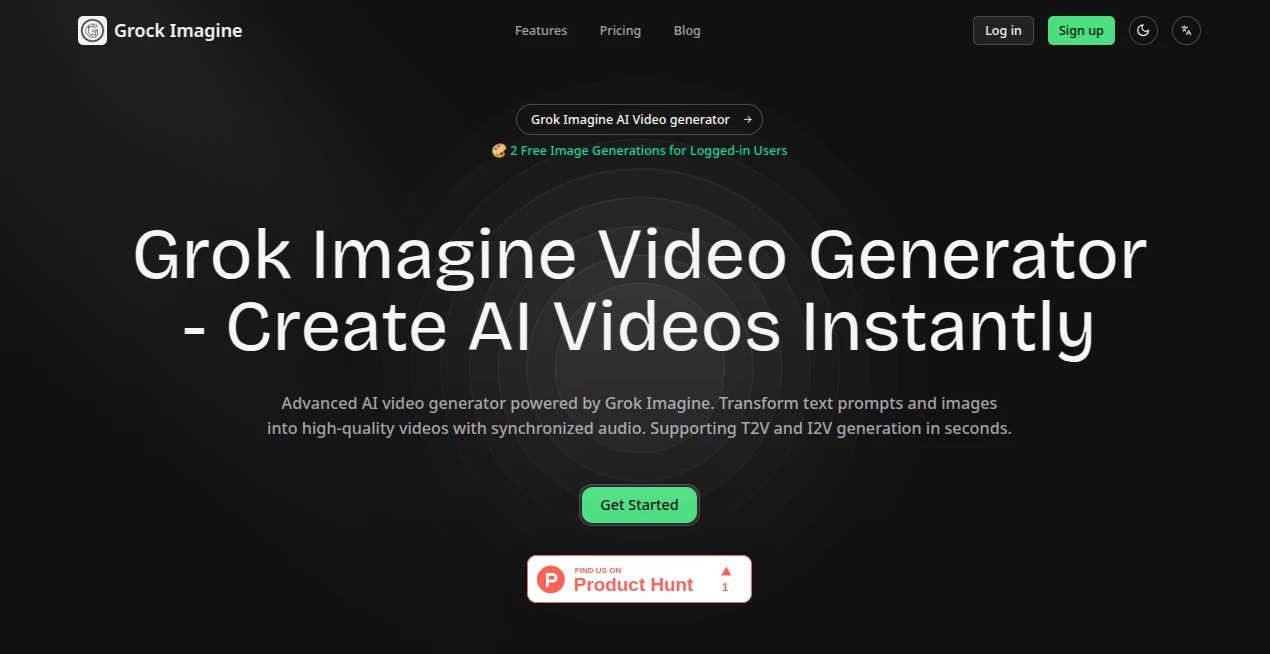 Screenshot of Grock Imagine – An AI tool in the ,AI Text to Image ,AI Photo & Image Generator ,AI Art Generator ,AI Design Generator  category, showcasing its interface and key features.