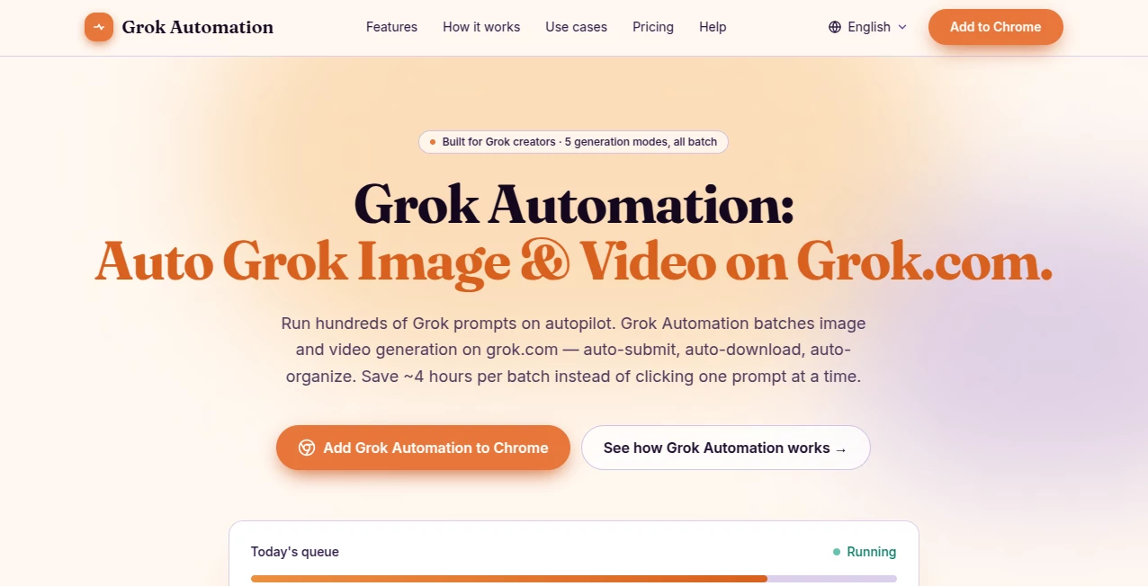 Screenshot of Grok Automation – An AI tool in the ,AI Image to Video ,AI Video Generator ,AI Developer Tools ,AI Productivity Tools  category, showcasing its interface and key features.