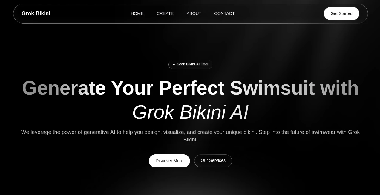 Screenshot of Grok Bikini – An AI tool in the ,AI Photo & Image Generator ,AI Art Generator ,AI Design Generator ,AI Clothing Generator  category, showcasing its interface and key features.