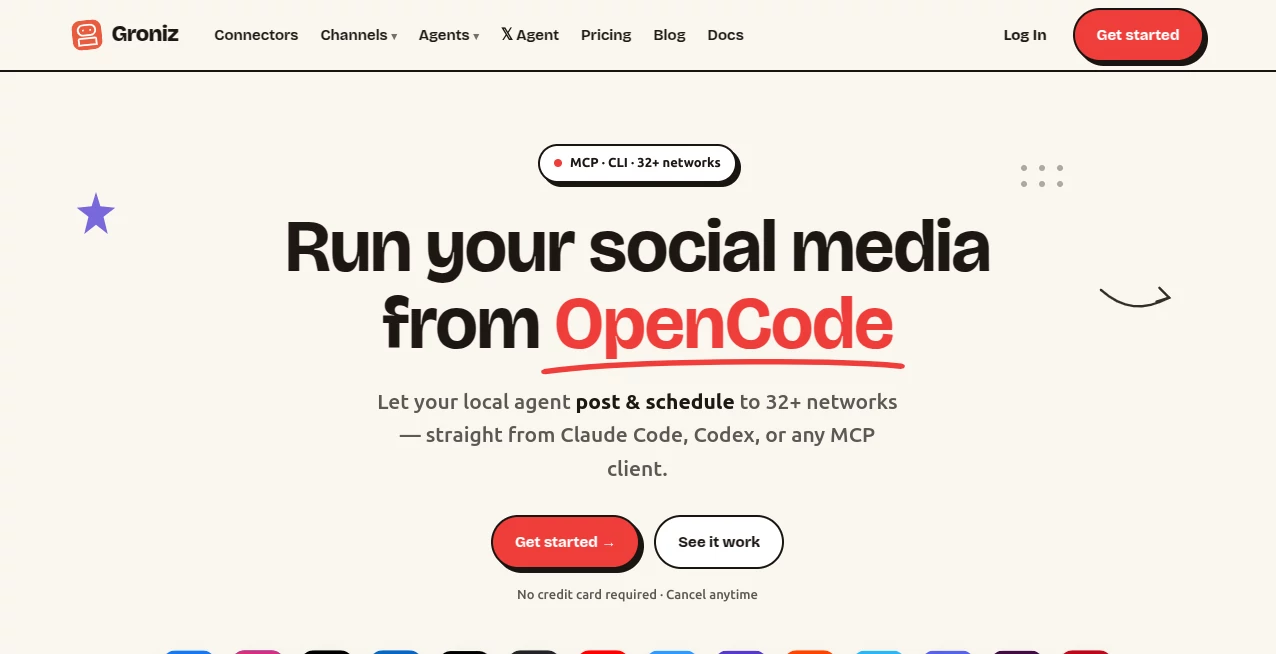 Screenshot of Groniz – An AI tool in the ,AI Twitter Assistant ,AI Content Generator ,AI Social Media Assistant ,AI Marketing Plan Generator  category, showcasing its interface and key features.
