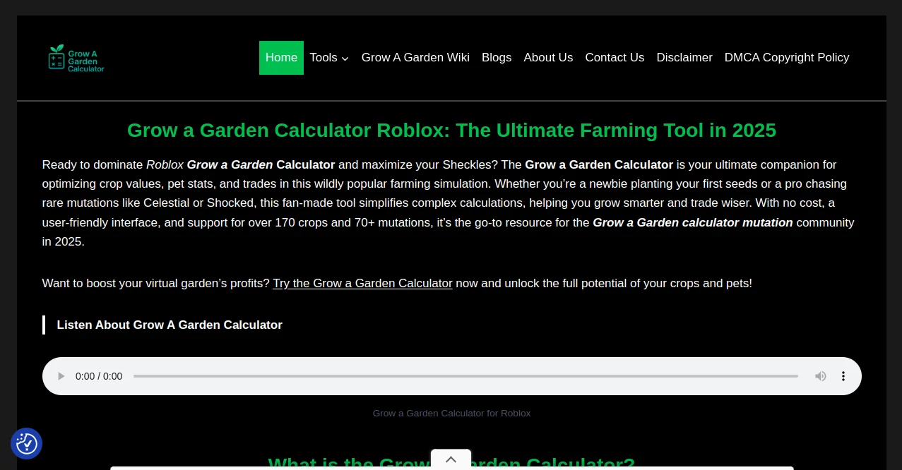 Screenshot of Grow A Garden Calculator – An AI tool in the ,AI Research Tool ,AI Fun Tools ,AI Game ,Other  category, showcasing its interface and key features.