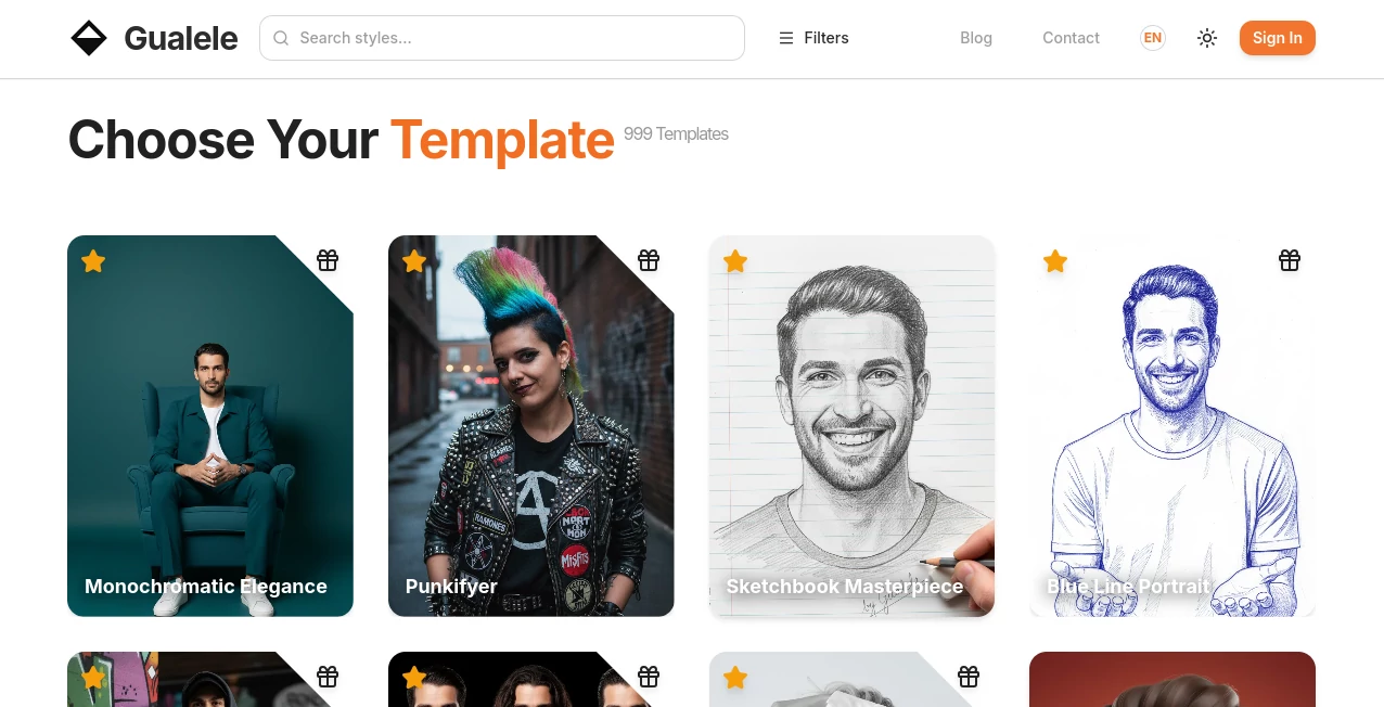 Screenshot of Gualele – An AI tool in the ,Photo & Image Editor ,AI Photo Enhancer ,AI Image to Image ,AI Art Generator  category, showcasing its interface and key features.