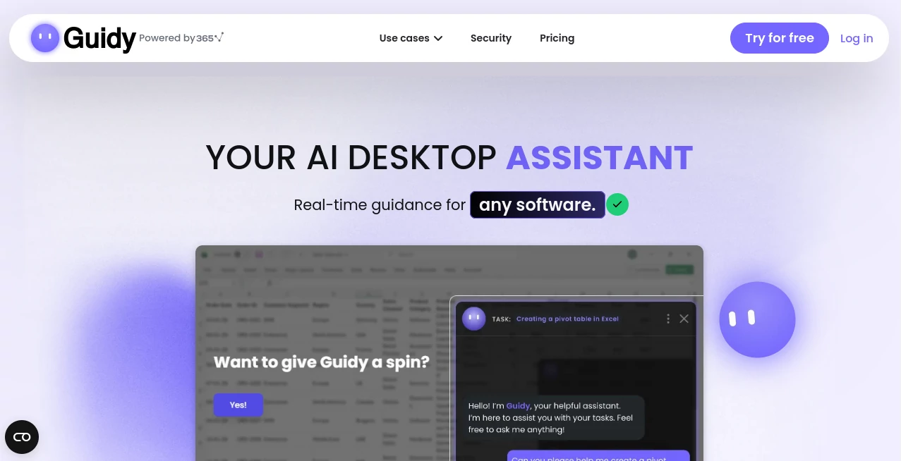 Screenshot of Guidy.ai – An AI tool in the ,AI Writing Assistants ,AI Content Generator ,AI Productivity Tools  category, showcasing its interface and key features.