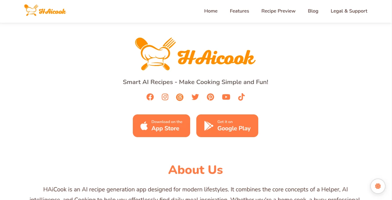Screenshot of Aikin Intelligence Technologies LLC – An AI tool in the ,AI Chatbot ,AI Cooking Assistant ,AI Recipe Assistant ,AI Life Assistant  category, showcasing its interface and key features.