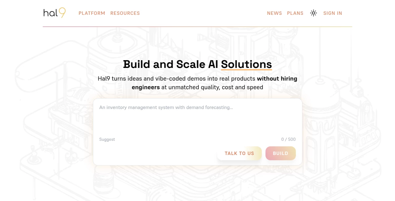 Screenshot of Hal9 – An AI tool in the ,AI Code Assistant ,AI Developer Tools ,AI App Builder ,AI Workflow Management  category, showcasing its interface and key features.