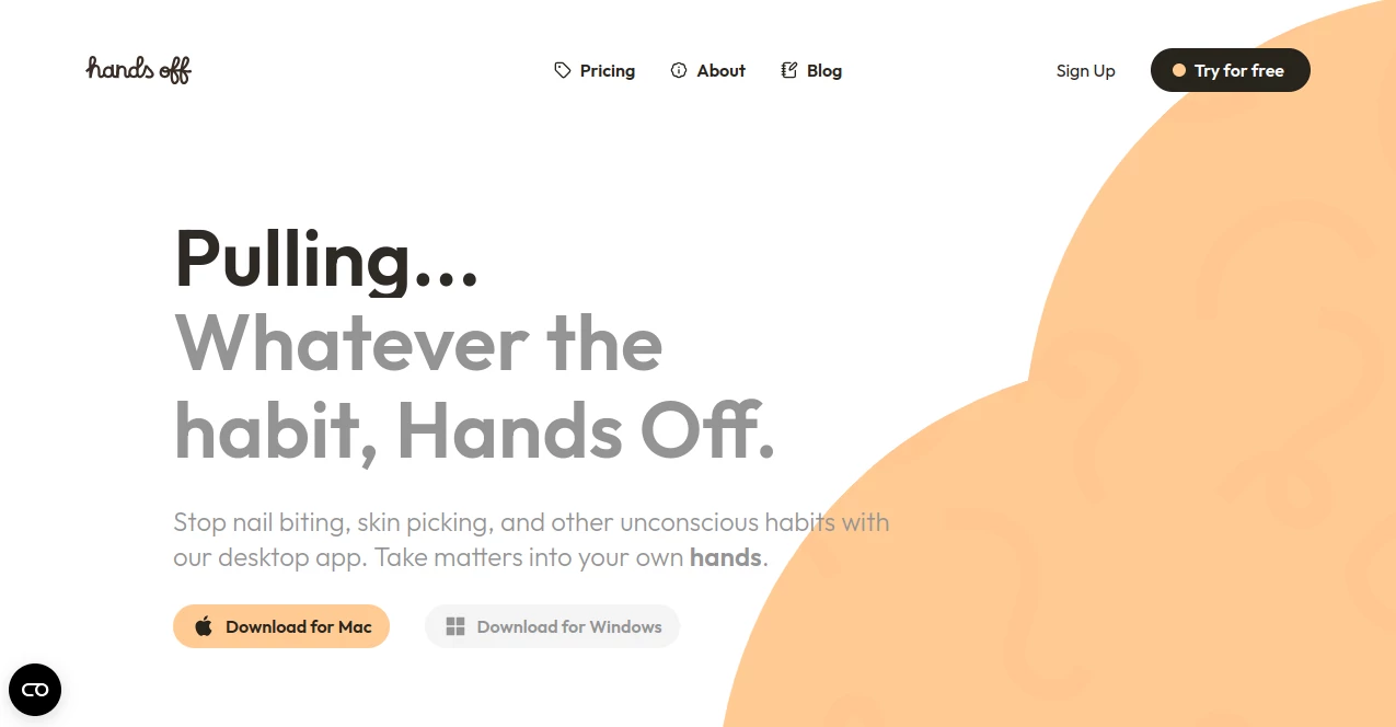 Screenshot of Hands Off – An AI tool in the ,AI Mental Health ,AI Productivity Tools  category, showcasing its interface and key features.