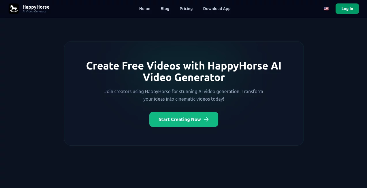 Screenshot of HappyHorse – An AI tool in the ,AI Content Generator ,AI Video Generator ,AI Text to Video  category, showcasing its interface and key features.