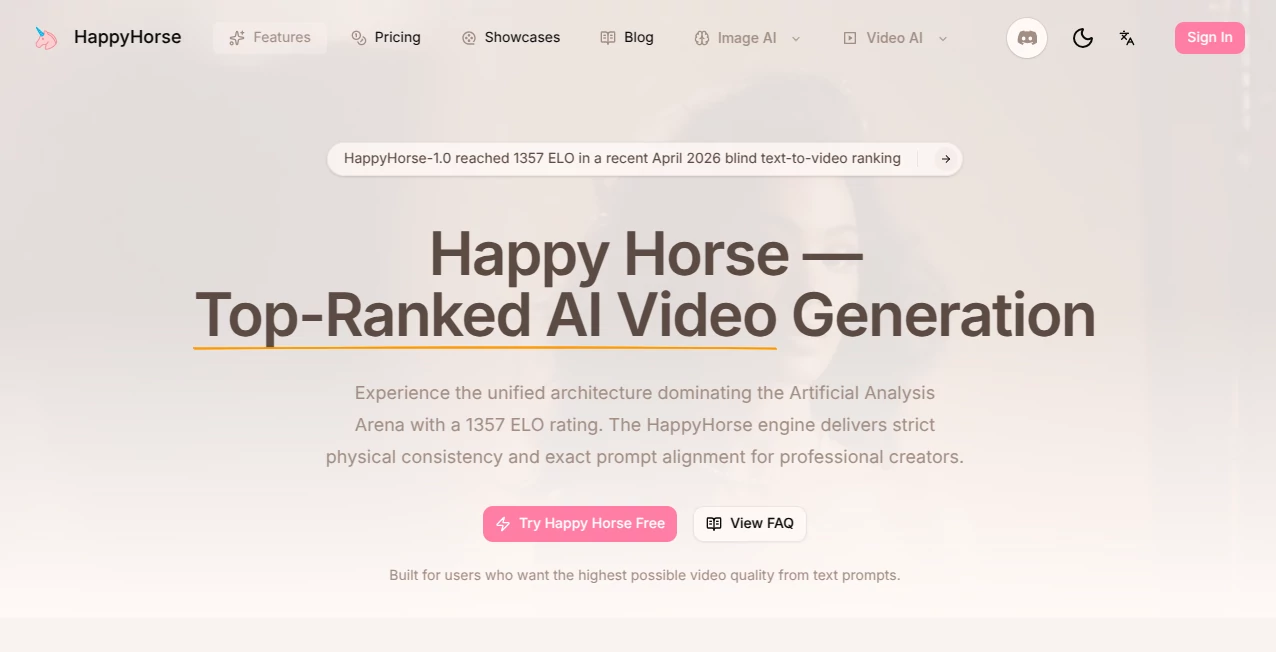 Screenshot of Happyhorse – An AI tool in the ,AI Music Video Generator ,AI Video Generator ,AI Short Clips Generator ,AI Text to Video  category, showcasing its interface and key features.