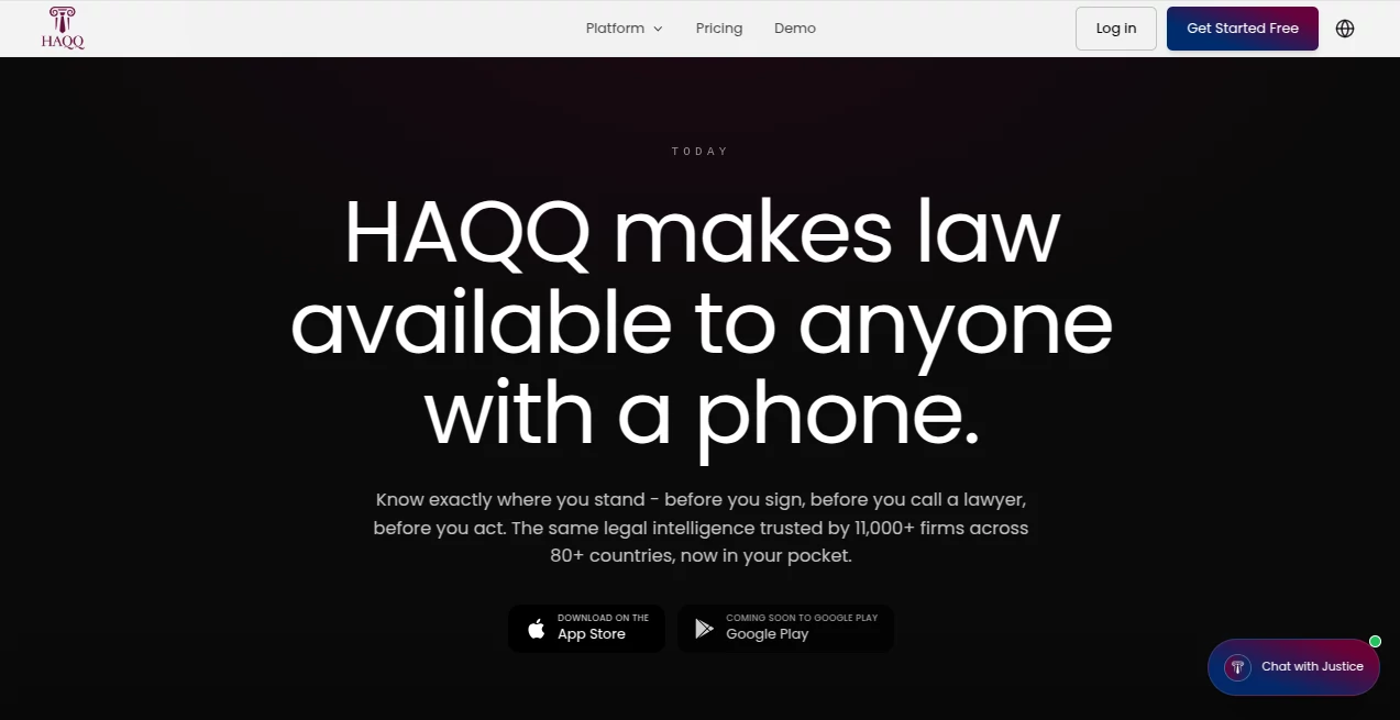 Screenshot of HAQQ Legal AI – An AI tool in the ,AI Legal Assistant ,AI Documents Assistant ,AI Productivity Tools ,AI Writing Assistants  category, showcasing its interface and key features.