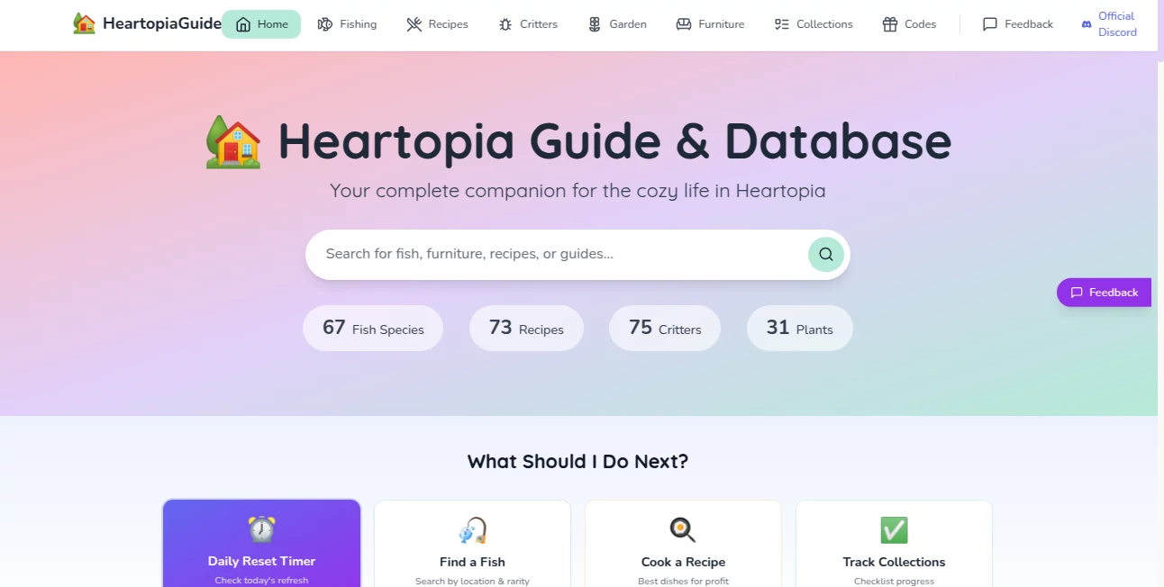 Screenshot of Heartopia Guide – An AI tool in the ,AI Life Assistant ,AI Healthcare  category, showcasing its interface and key features.