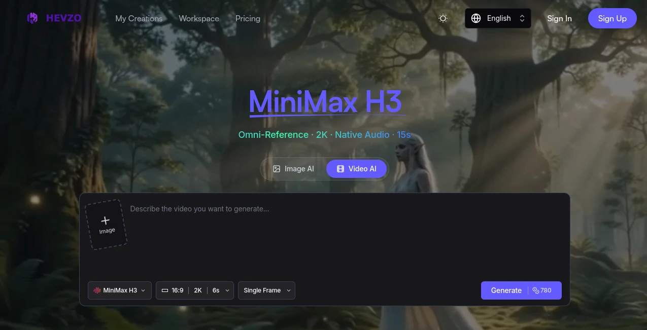 Screenshot of Hevzo – An AI tool in the ,AI Image to Video ,AI Video Generator ,AI Video Enhancer ,AI Text to Video  category, showcasing its interface and key features.