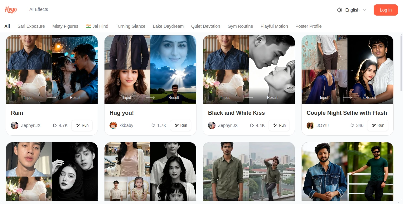 Screenshot of Heyo – An AI tool in the ,AI Animated Video ,AI Image to Video ,AI Video Generator ,AI Short Clips Generator  category, showcasing its interface and key features.