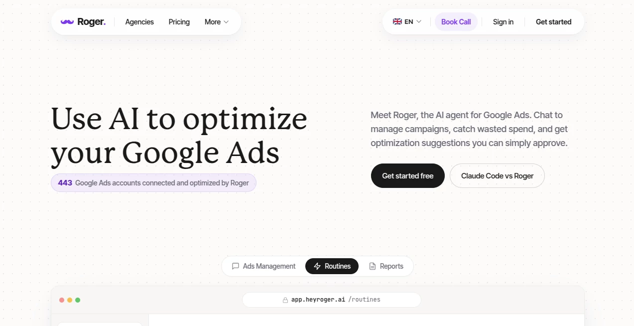 Screenshot of Roger AI – An AI tool in the ,AI Blog Writer ,AI Copywriting ,AI Writing Assistants ,AI Content Generator  category, showcasing its interface and key features.
