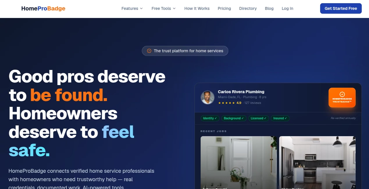 Screenshot of HomeProBadge – An AI tool in the ,AI Marketing Plan Generator ,AI Digital Marketing Generator ,Other  category, showcasing its interface and key features.