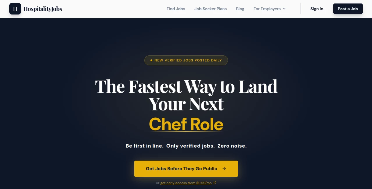 Screenshot of hospitalityjobs – An AI tool in the ,AI Life Assistant ,AI Interview Assistant ,AI Recruiting ,AI Resume Builder  category, showcasing its interface and key features.