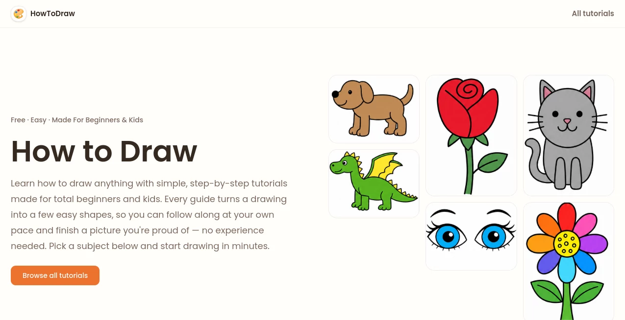 Screenshot of HowToDraw – An AI tool in the ,AI Tutorial ,AI Fun Tools ,AI Education Assistant  category, showcasing its interface and key features.