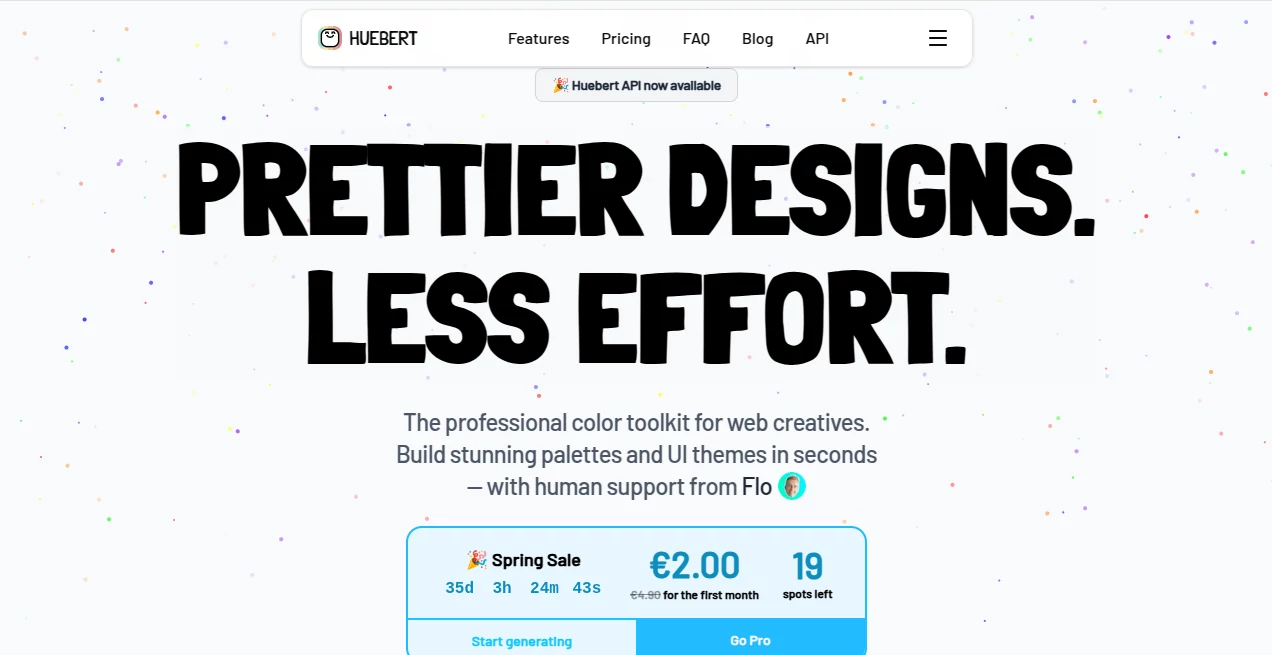 Screenshot of Huebert – An AI tool in the ,AI Design Assistant ,AI Colorize ,AI Design Generator ,AI Graphic Design  category, showcasing its interface and key features.