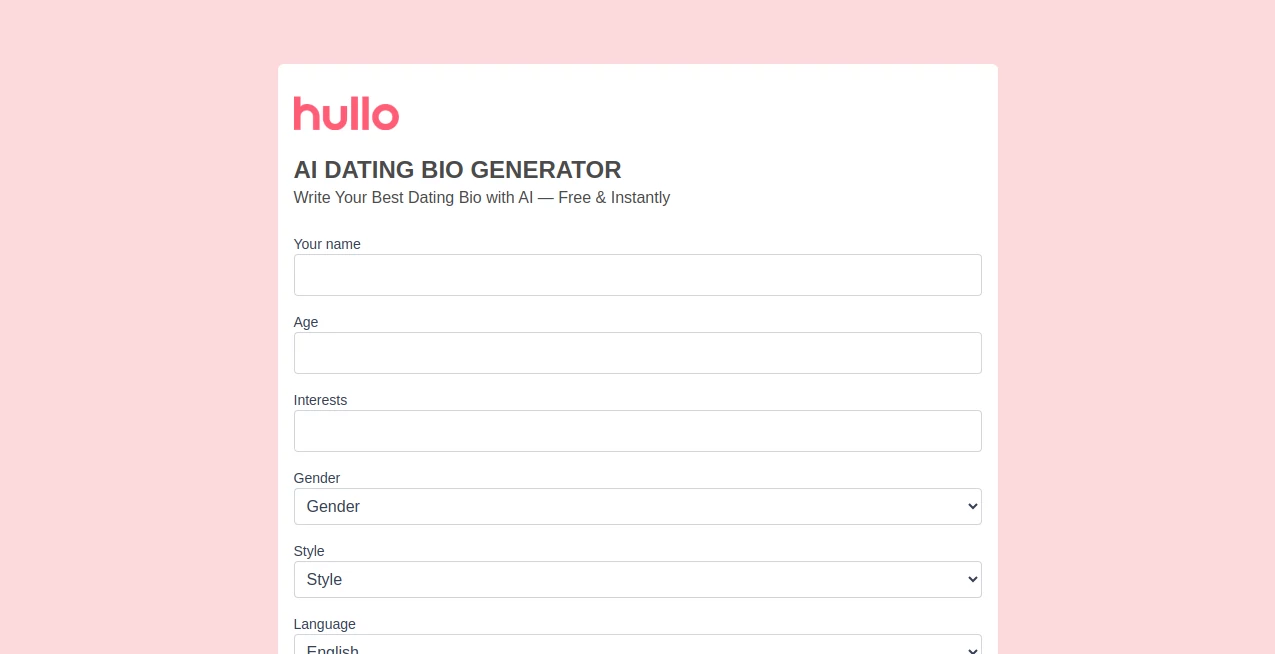 Screenshot of AI Bio Generator – An AI tool in the ,AI Content Generator ,AI Social Media Assistant ,AI Copywriting ,AI Bio Generator  category, showcasing its interface and key features.