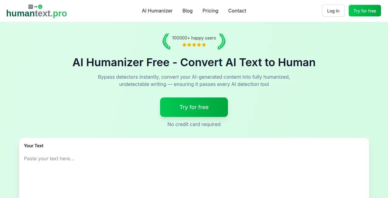 Screenshot of HumanText.pro – An AI tool in the ,AI Rewriter ,AI Paraphraser ,AI Writing Assistants ,AI Content Generator  category, showcasing its interface and key features.