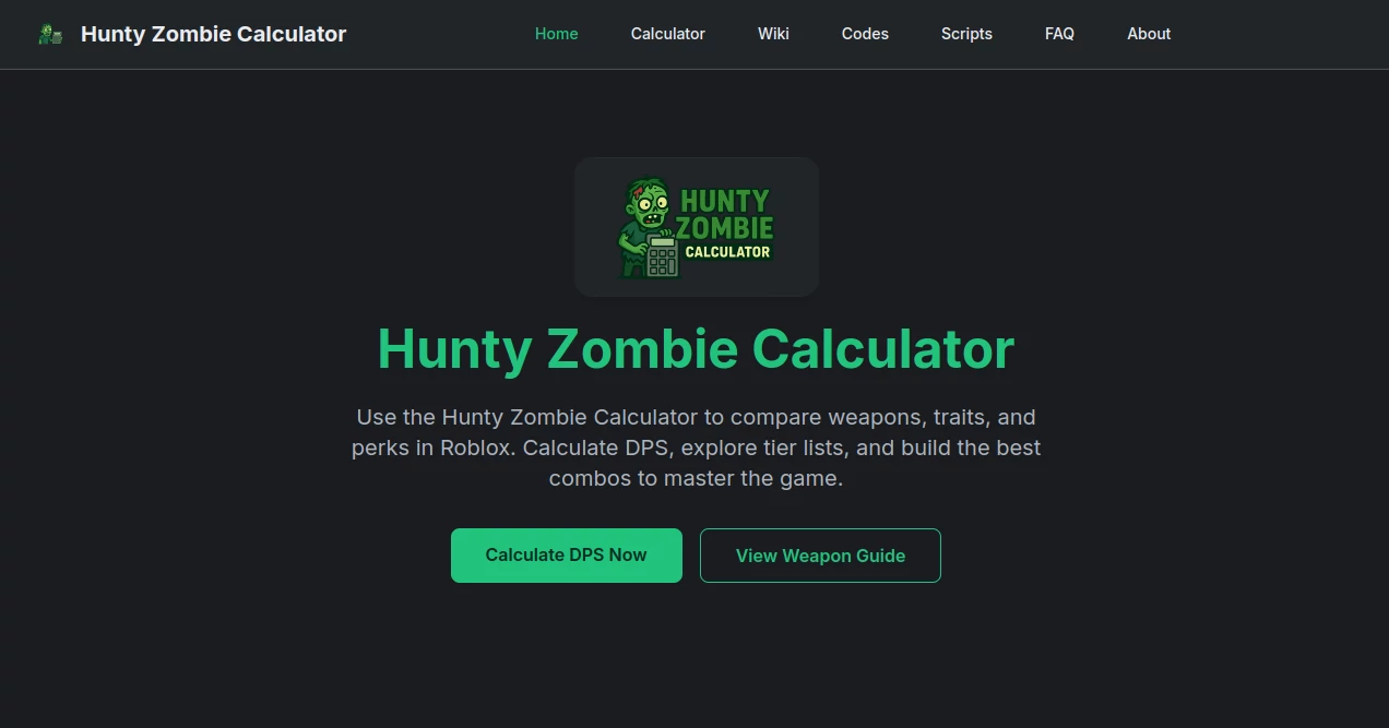 Screenshot of Hunty Zombie Calculator – An AI tool in the ,Other  category, showcasing its interface and key features.