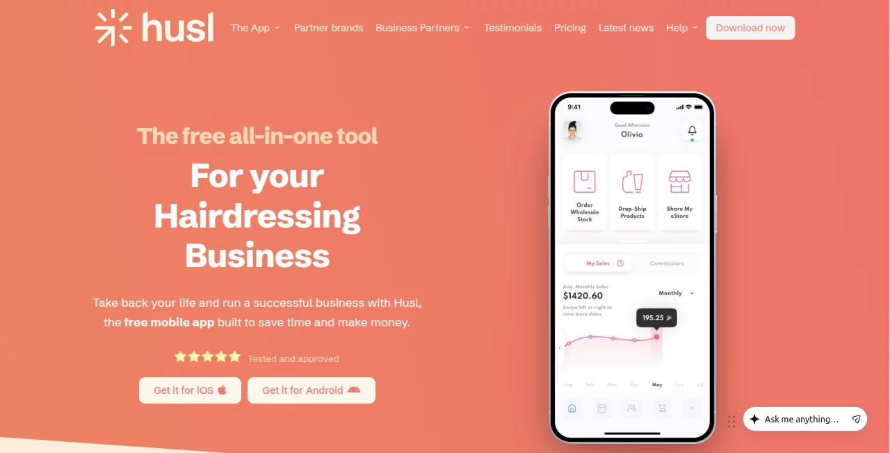 Screenshot of HUSL – An AI tool in the ,AI Business Ideas Generator ,AI E-commerce Assistant  category, showcasing its interface and key features.