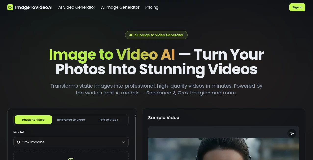 Screenshot of ImageToVideoAI – An AI tool in the ,AI Animated Video ,AI Image to Video ,AI Video Generator ,AI Text to Video  category, showcasing its interface and key features.