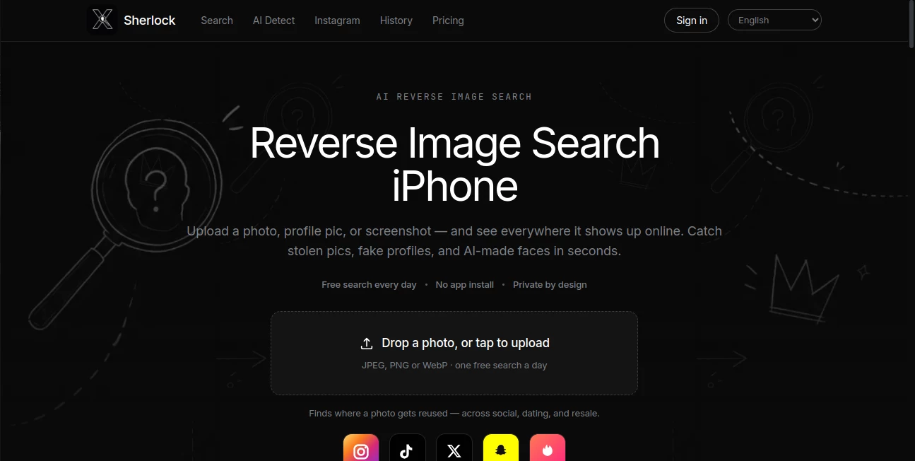 Screenshot of ImageSearch.mobi – An AI tool in the ,AI Image Recognition ,AI Image Scanning  category, showcasing its interface and key features.
