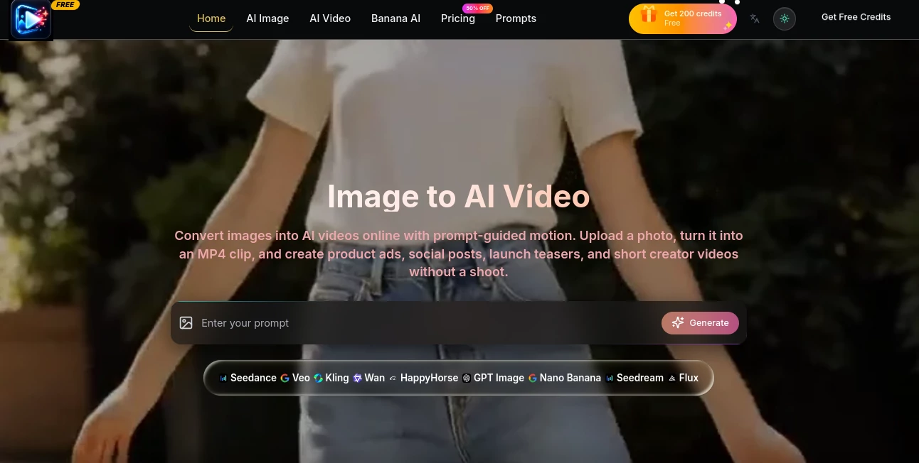 Screenshot of ImageToAI Video – An AI tool in the ,AI Animated Video ,AI Image to Video ,AI Video Generator ,AI Design Generator  category, showcasing its interface and key features.