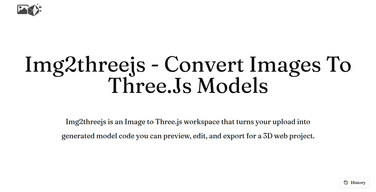 Screenshot of Image to Threejs – An AI tool in the ,AI Design Generator ,AI Website Designer ,AI 3D Model Generator ,AI Image to 3D Model  category, showcasing its interface and key features.
