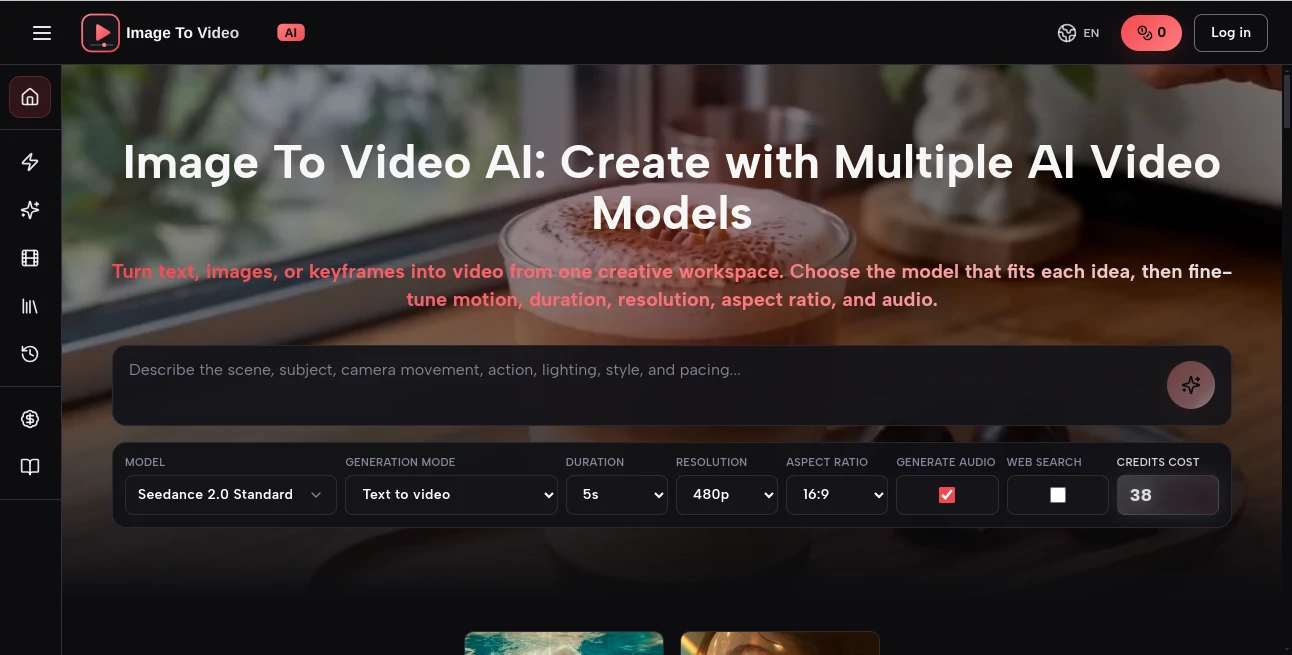 Screenshot of Image To Video AI – An AI tool in the ,AI Image to Video ,AI Video Editor ,AI Text to Video ,AI Video Generator  category, showcasing its interface and key features.