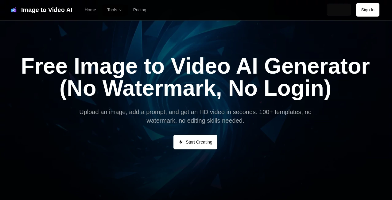 Screenshot of Image to Video AI – An AI tool in the ,AI Animated Video ,AI Image to Video ,AI Text to Video ,AI Video Generator  category, showcasing its interface and key features.