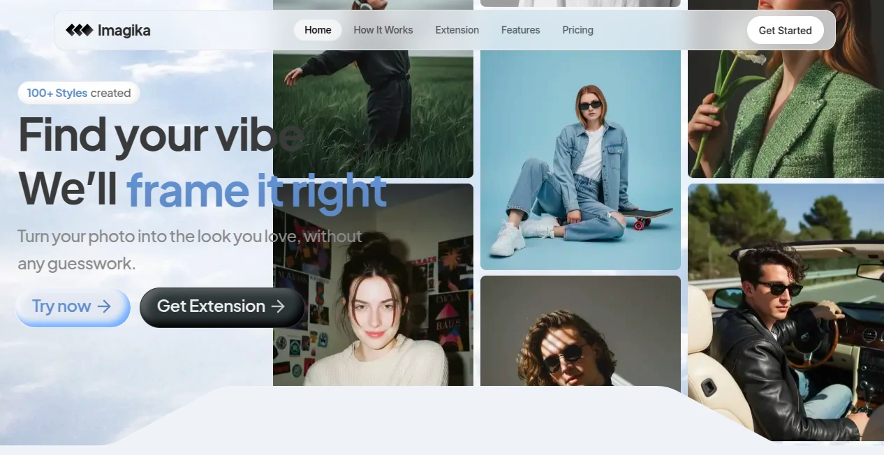 Screenshot of Imagika – An AI tool in the ,AI Photo & Image Generator ,Photo & Image Editor ,AI Photo Enhancer ,AI Image to Image  category, showcasing its interface and key features.