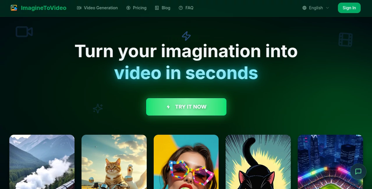 Screenshot of ImagineToVideo – An AI tool in the ,AI Animated Video ,AI Image to Video ,AI Video Generator ,AI Text to Video  category, showcasing its interface and key features.