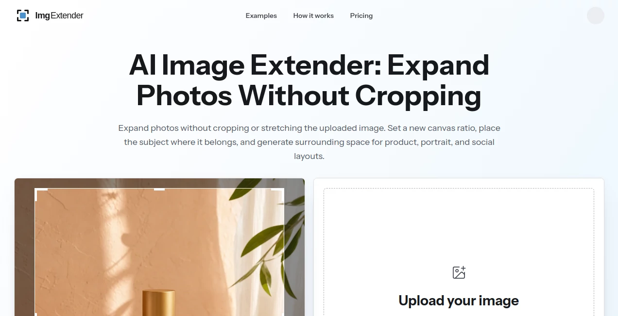 Screenshot of Img Extender – An AI tool in the ,Image ,AI Image to Image  category, showcasing its interface and key features.