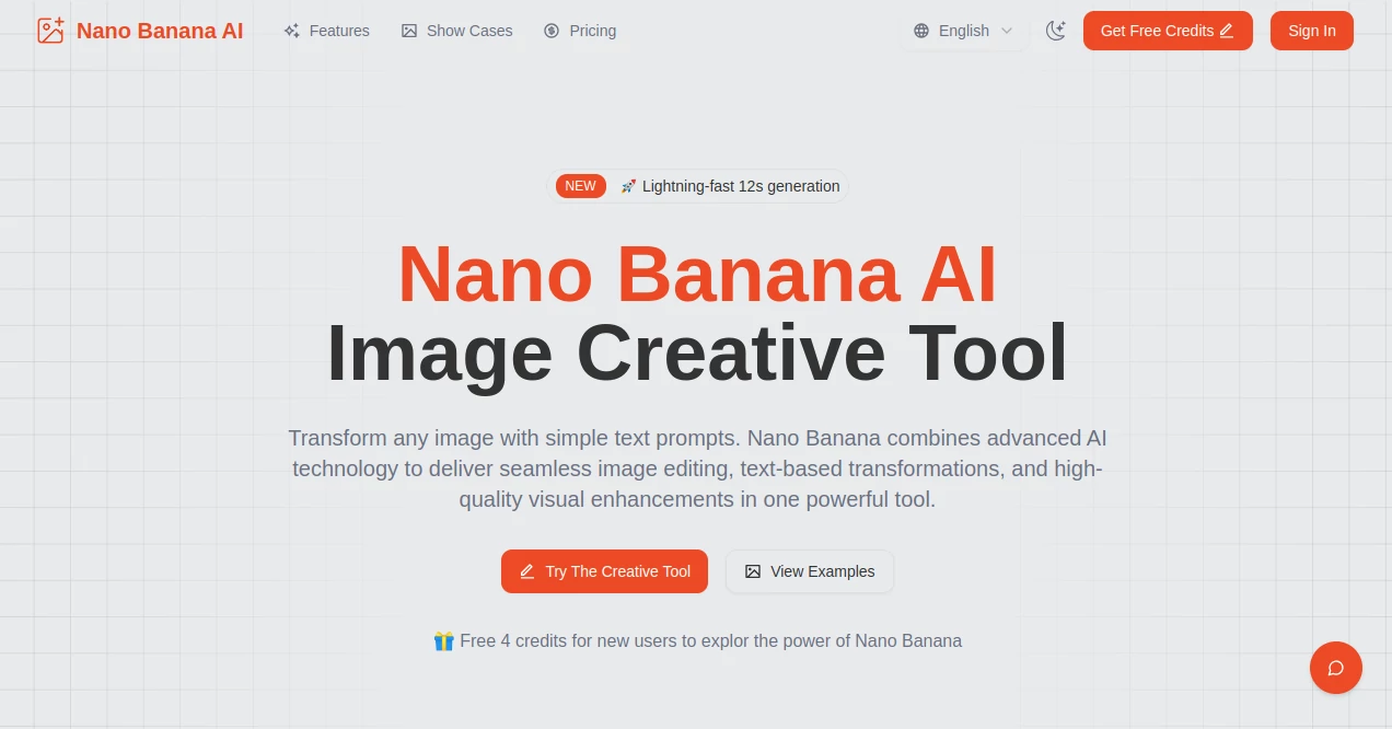 Screenshot of Nano banana Creator – An AI tool in the ,Photo & Image Editor ,AI Design Generator ,AI Image to Image ,AI Text to Image  category, showcasing its interface and key features.