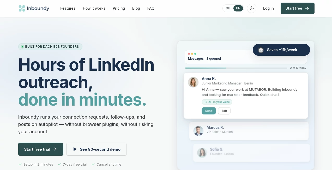 Screenshot of Inboundy – An AI tool in the ,AI Sales Assistant ,AI CRM Assistant ,AI Productivity Tools ,AI Team Collaboration  category, showcasing its interface and key features.