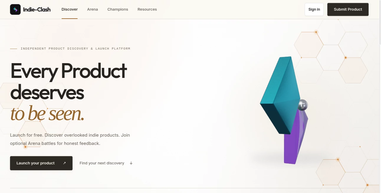 Screenshot of Indieclash – An AI tool in the ,Marketing ,AI Image to 3D Model  category, showcasing its interface and key features.