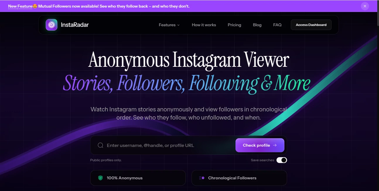 Screenshot of InstaRadar – An AI tool in the ,AI Instagram Assistant ,AI Marketing Plan Generator ,AI Social Media Assistant ,AI Analytics Assistant  category, showcasing its interface and key features.
