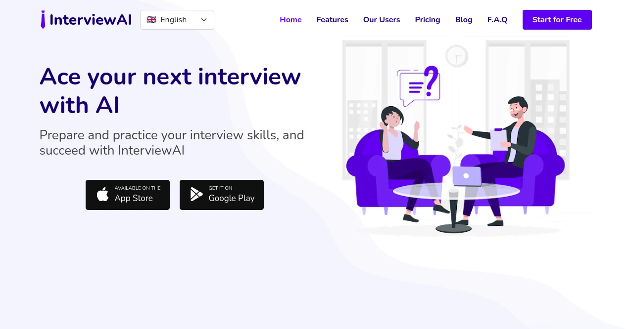 Screenshot of InterviewAI – An AI tool in the ,AI Cover Letter Generator ,Other ,AI Coaching ,AI Interview Assistant  category, showcasing its interface and key features.