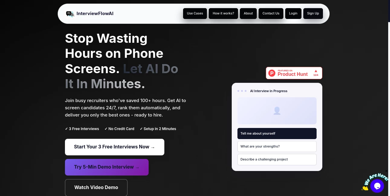 Screenshot of InterviewFlowAI – An AI tool in the ,AI Coaching ,AI Homework Helper ,AI Interview Assistant ,AI Recruiting  category, showcasing its interface and key features.