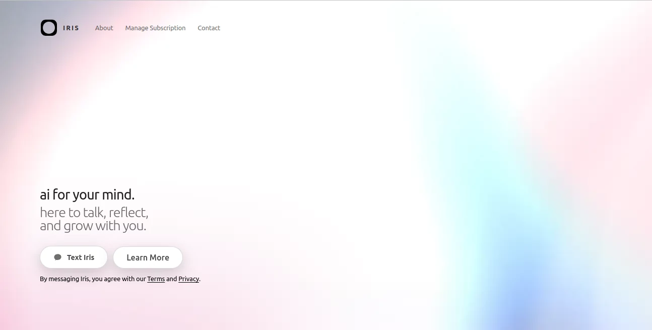Screenshot of Iris AI – An AI tool in the ,AI Chatbot ,AI Life Assistant ,AI Mental Health ,AI Productivity Tools  category, showcasing its interface and key features.