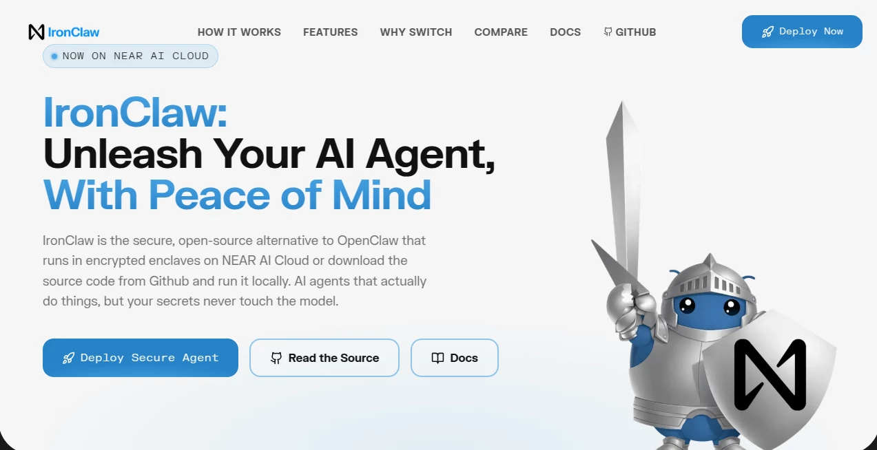Screenshot of IronClaw – An AI tool in the ,AI Developer Tools ,AI Research Tool ,AI Productivity Tools ,AI Workflow Management  category, showcasing its interface and key features.