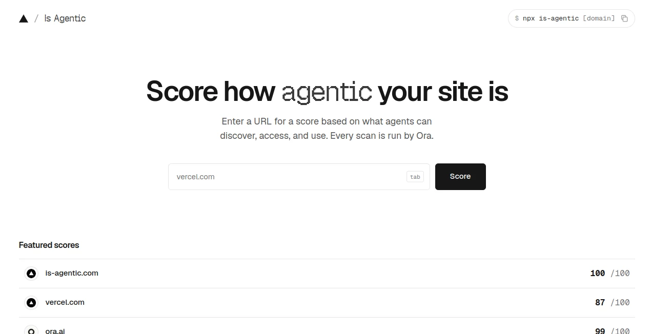 Screenshot of Is Agentic – An AI tool in the ,AI Testing & QA ,AI Analytics Assistant ,AI Developer Tools  category, showcasing its interface and key features.