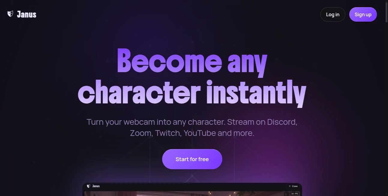 Screenshot of Janus – An AI tool in the ,AI Avatar Generator ,AI Video Generator ,AI Character ,AI Video Recording  category, showcasing its interface and key features.