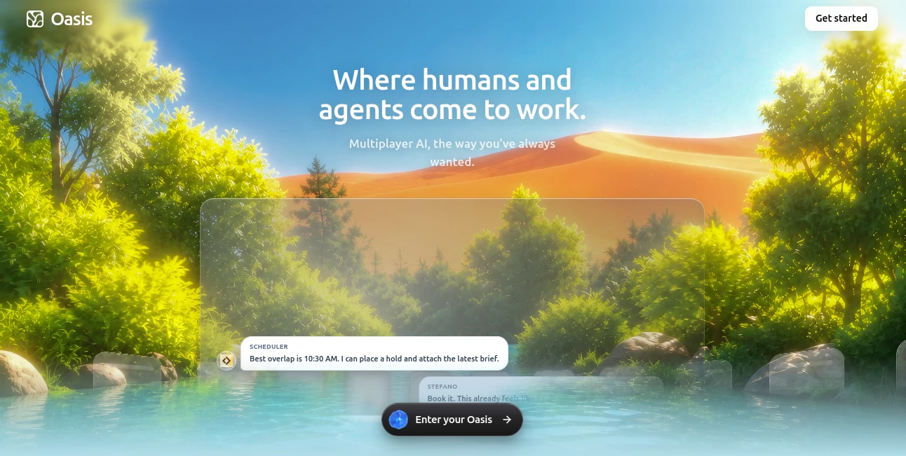 Screenshot of Oasis – An AI tool in the ,Business ,AI Productivity Tools ,AI Team Collaboration ,AI Workflow Management ,AI Project Management  category, showcasing its interface and key features.