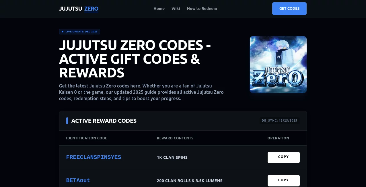 Screenshot of Jujutsu Zero Codes – An AI tool in the ,AI Workflow Management ,AI App Builder ,AI No-Code & Low-Code ,AI Developer Tools  category, showcasing its interface and key features.